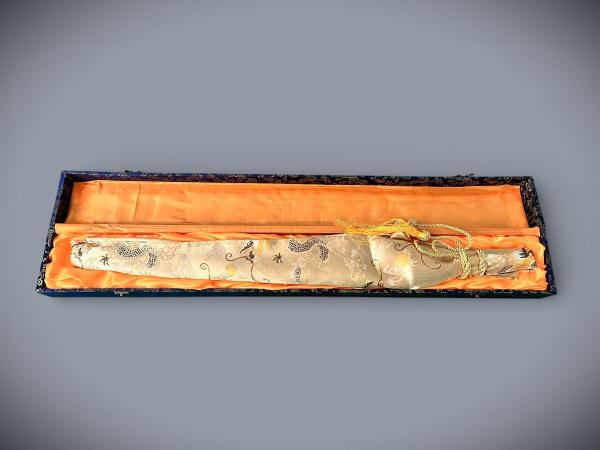 Musashiichi Wakizashi mit 12-mal gefalteter Damast Klinge Feng Lin Handgeschmiedetes Samurai Schwert